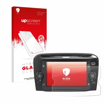 Front side of a product packaging with the brand logo upscreen. Next to it is the device Lancia Ypsilon 7