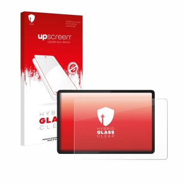 Front side of a product packaging with the brand logo upscreen. Next to it is the device Lenovo Tab K11 shown with the corresp