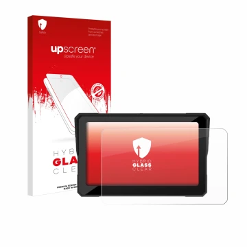 Front side of a product packaging with the brand logo upscreen. Next to it is the device Carpuride W702B 7