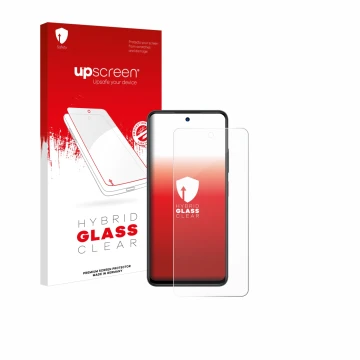 Front side of a product packaging with the brand logo upscreen. Next to it is the device ZTE Blade A75 5G shown with the corre