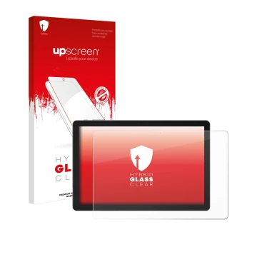 Front side of a product packaging with the brand logo upscreen. Next to it is the device Xgody N02 Pro 10.1
