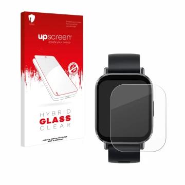 Front side of a product packaging with the brand logo upscreen. Next to it is the device Xiaomi Redmi Watch 5 Active shown wit