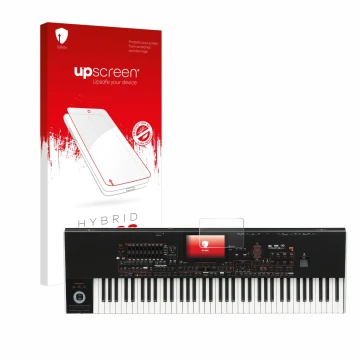 Front side of a product packaging with the brand logo upscreen. Next to it is the device KORG Pa4x shown with the correspondin