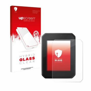 Front side of a product packaging with the brand logo upscreen. Next to it is the device FIT Display Compact 2.0 shown with th