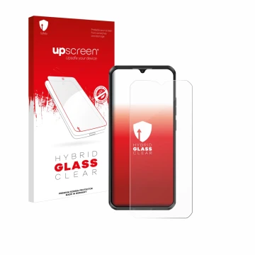Front side of a product packaging with the brand logo upscreen. Next to it is the device Oukitel WP50 shown with the correspon