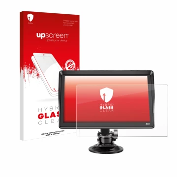 Front side of a product packaging with the brand logo upscreen. Next to it is the device Xgody X10 9