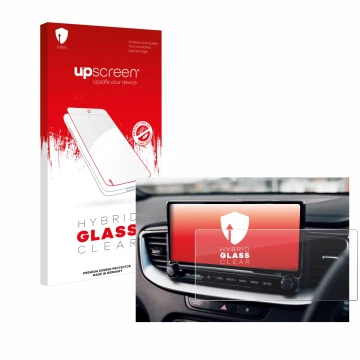 Front side of a product packaging with the brand logo upscreen. Next to it is the device Kia XCeed 2024 shown with the corresp