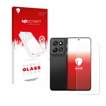 Front side of a product packaging with the brand logo upscreen. Next to it is the device Motorola ThinkPhone 25 (Front+Camera)