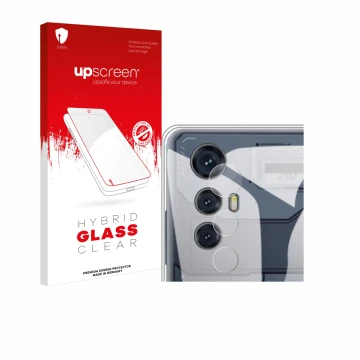 Front side of a product packaging with the brand logo upscreen. Next to it is the device Cubot Max 5 (ONLY Camera) shown with 
