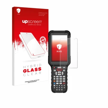 Front side of a product packaging with the brand logo upscreen. Next to it is the device Honeywell CK67 shown with the corresp