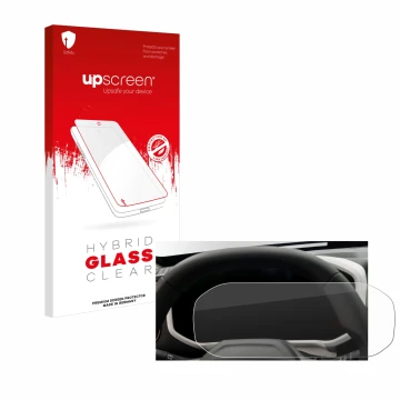 Front side of a product packaging with the brand logo upscreen. Next to it is the device Dacia Duster Tacho (2024) shown with 