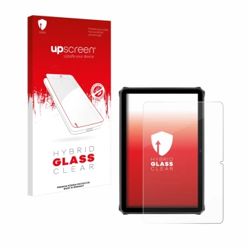 Front side of a product packaging with the brand logo upscreen. Next to it is the device Oukitel RT9 shown with the correspond