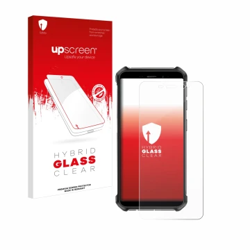Front side of a product packaging with the brand logo upscreen. Next to it is the device Ulefone Armor X12 shown with the corr