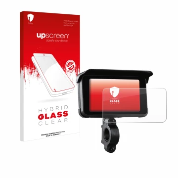 Front side of a product packaging with the brand logo upscreen. Next to it is the device Midland Bike-Play-Guardian shown with