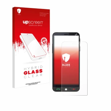 Front side of a product packaging with the brand logo upscreen. Next to it is the device Brondi Amico Vero 4G shown with the c