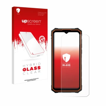 Front side of a product packaging with the brand logo upscreen. Next to it is the device Hotwav Cyber 13 shown with the corres