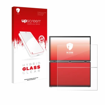 Front side of a product packaging with the brand logo upscreen. Next to it is the device Uperfect UStation Delta Max 18.5