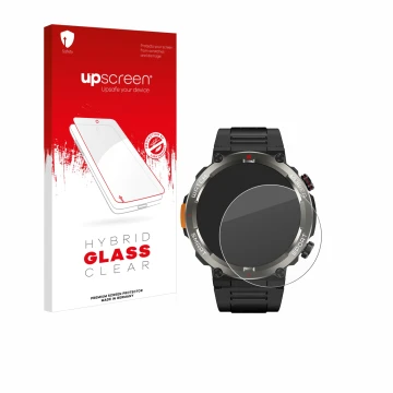 Front side of a product packaging with the brand logo upscreen. Next to it is the device Blackview W50 Pro 1.45