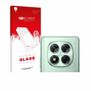 Front side of a product packaging with the brand logo upscreen. Next to it is the device Xiaomi Poco X7 (ONLY Camera) shown wi