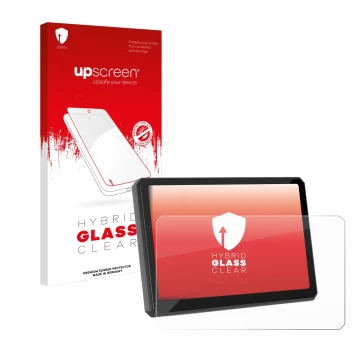 Front side of a product packaging with the brand logo upscreen. Next to it is the device Carpuride W712D 7
