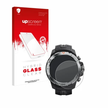 Front side of a product packaging with the brand logo upscreen. Next to it is the device Xiaomi Mibro GS Explorer shown with t