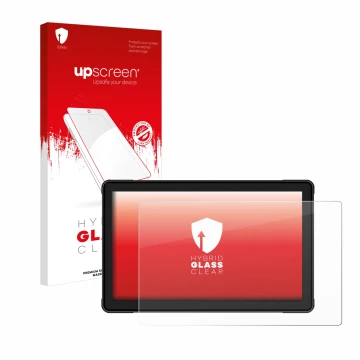 Front side of a product packaging with the brand logo upscreen. Next to it is the device Woibugee Motorrad Carplay 7