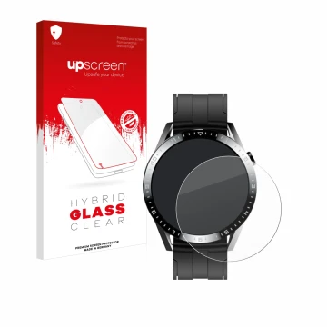 Front side of a product packaging with the brand logo upscreen. Next to it is the device Tracer Smartwatch SM9 shown with the 