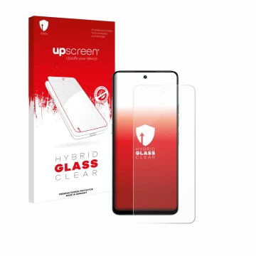Front side of a product packaging with the brand logo upscreen. Next to it is the device Umidigi Note 100 shown with the corre