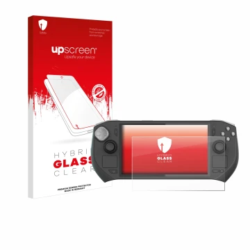 Front side of a product packaging with the brand logo upscreen. Next to it is the device Zotac Gaming Zone shown with the corr