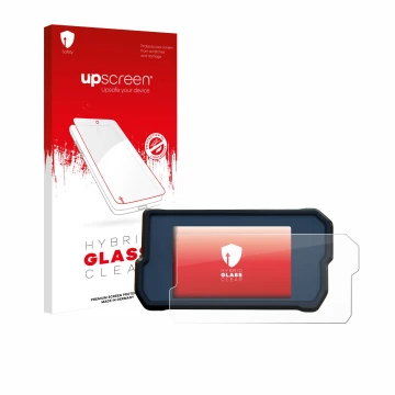 Front side of a product packaging with the brand logo upscreen. Next to it is the device KTM RC125 / RC390 2022+ shown with th