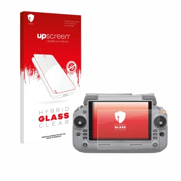 Front side of a product packaging with the brand logo upscreen. Next to it is the device DJI RC Plus 2 shown with the correspo