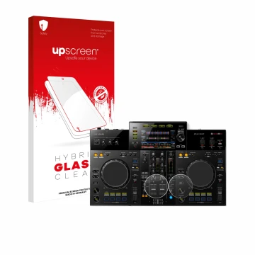 Front side of a product packaging with the brand logo upscreen. Next to it is the device Pioneer XDJ -RR (Jog) shown with the 