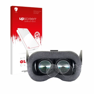Front side of a product packaging with the brand logo upscreen. Next to it is the device Valve Index VR-Headset shown with the