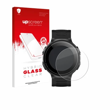 Front side of a product packaging with the brand logo upscreen. Next to it is the device Kiprun GPS 500 Coros shown with the c