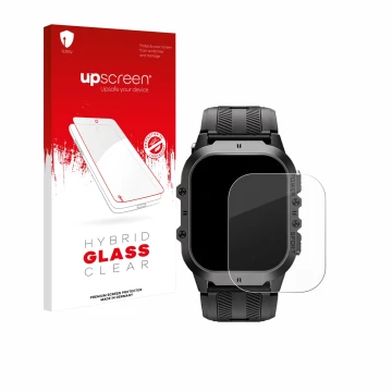 Front side of a product packaging with the brand logo upscreen. Next to it is the device Oukitel BT20 1.96
