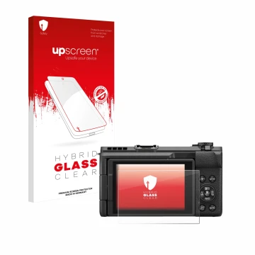 Front side of a product packaging with the brand logo upscreen. Next to it is the device Canon PowerShot V1 shown with the cor