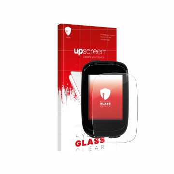 Front side of a product packaging with the brand logo upscreen. Next to it is the device Decathlon Van Rysel GPS 500 shown wit