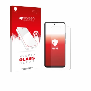 Front side of a product packaging with the brand logo upscreen. Next to it is the device TCL 60 5G shown with the correspondin