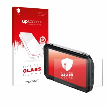 Front side of a product packaging with the brand logo upscreen. Next to it is the device Blackmagic Design Pyxis Monitor 5