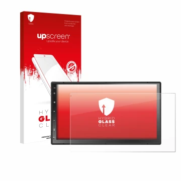 Front side of a product packaging with the brand logo upscreen. Next to it is the device Atoto A5L 7