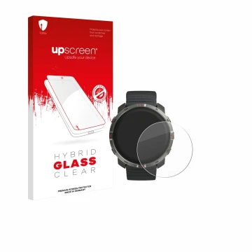 Front side of a product packaging with the brand logo upscreen. Next to it is the device Polar Grit X2 shown with the correspo