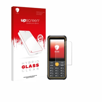 Front side of a product packaging with the brand logo upscreen. Next to it is the device Ulefone Armor Mini 4 shown with the c
