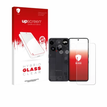 Front side of a product packaging with the brand logo upscreen. Next to it is the device Nothing Phone (3) (Front+Camera) show