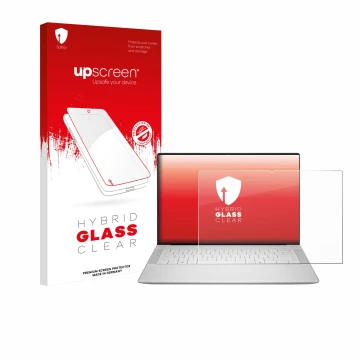 Front side of a product packaging with the brand logo upscreen. Next to it is the device Dell 14 Premium Laptop shown with the
