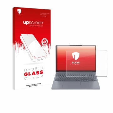 Front side of a product packaging with the brand logo upscreen. Next to it is the device Lenovo ThinkBook 16p Gen 6 shown with