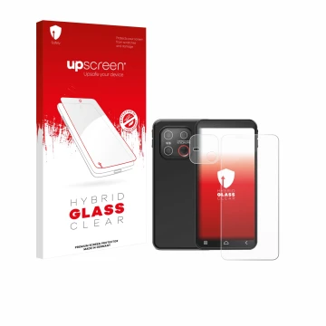 Front side of a product packaging with the brand logo upscreen. Next to it is the device Emporia Smart ME7 (Front+Camera) show