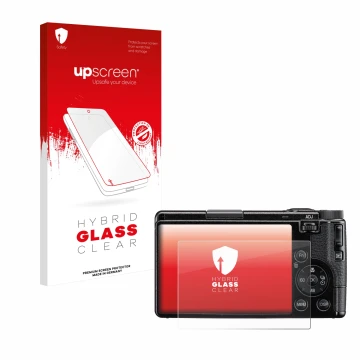 Front side of a product packaging with the brand logo upscreen. Next to it is the device Ricoh GR IV 2025 shown with the corre