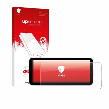 Front side of a product packaging with the brand logo upscreen. Next to it is the device Ninetom Car Radio 12.3