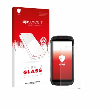 Front side of a product packaging with the brand logo upscreen. Next to it is the device Ulefone Armor 15 shown with the corre