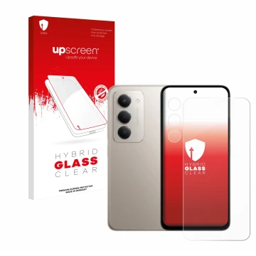 Front side of a product packaging with the brand logo upscreen. Next to it is the device Xiaomi Redmi 15 (Front+Camera) shown 